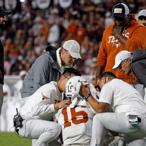 Texas QB Arch Manning hurt as Longhorns beat Mississippi State in OT