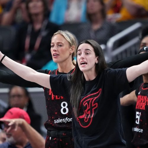 Sidelined Clark and Cunningham protest officials in Fever playoff win