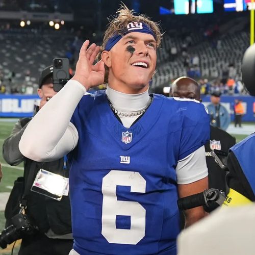 Jaxson Dart’s mom all smiles after Giants’ win