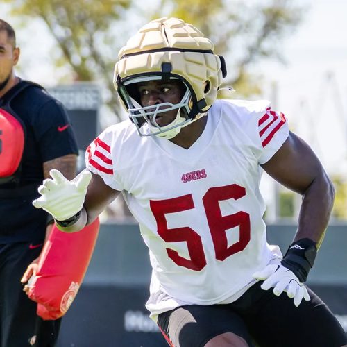 49ers DE Tarron Jackson hospitalized after training camp collision